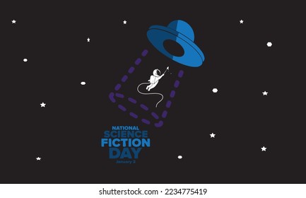 national science fiction day symbolized by astronaut drawn on black background