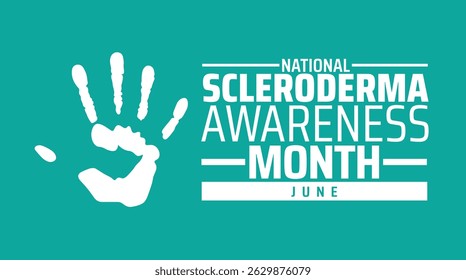 National Scleroderma Awareness Month background banner or poster design template. June Campaign for Skin Disease.