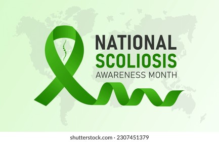 National scoliosis awareness month is observed every year in june. June is scoliosis awareness month. Vector template for banner, greeting card, poster with background. Vector illustration.