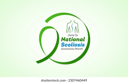 National scoliosis awareness month is observed every year in june. June is scoliosis awareness month. Vector template for banner, greeting card, poster with background. Vector illustration.