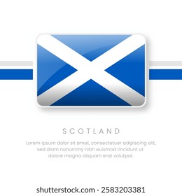 National Scotland Flag.Vector Scotland Button Flag. Realistic National Flag Design and Vector Template