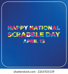 National Scrabble Day . Design suitable for greeting card poster and banner