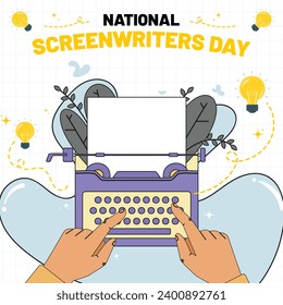 National Screenwriters Day – January 5, 2024, Can be changed color, Illustrator Eps File, Suitable for use in print media or social media.