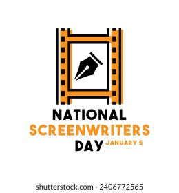 National Screenwriters Day. January 5. Eps 10.