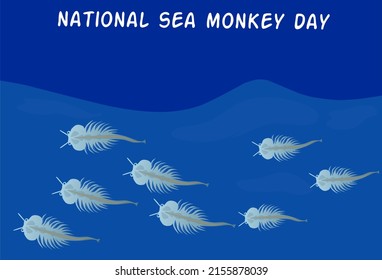 national sea monkey day vector illustration