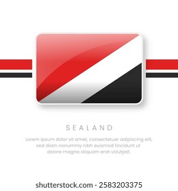 National Sealand Flag.Vector Sealand Button Flag. Realistic National Flag Design and Vector Template.