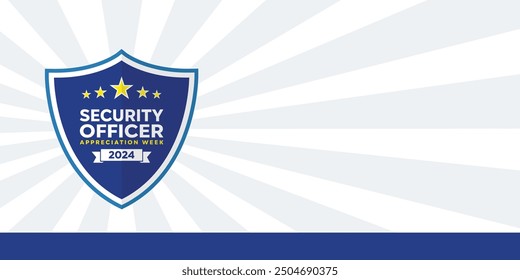 National Security Officer Appreciation Week. Shield and star. Great for cards, banners, posters, social media and more. White background. 