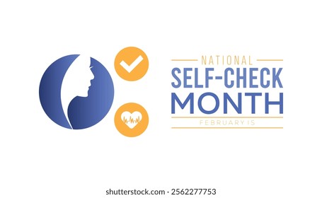 National Self Check Month creative concept design. Vector template for banner, greeting card, poster, prints, social media, flyer ,with background.