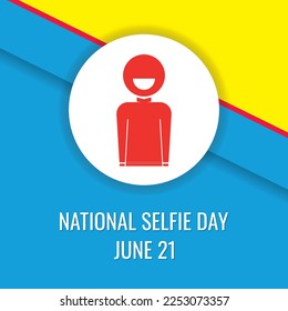 national selfie day. Design suitable for greeting card poster and banner