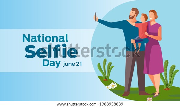 National Selfie Day On June 21 Stock Vector Royalty Free 1988958839