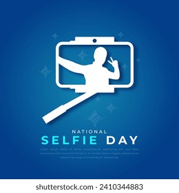 National Selfie Day Paper cut style Vector Design Illustration for Background, Poster, Banner, Advertising, Greeting Card