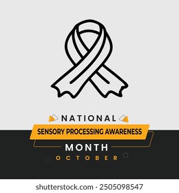 National Sensory Processing Awareness Month Typography Poster and Social Media Post Template