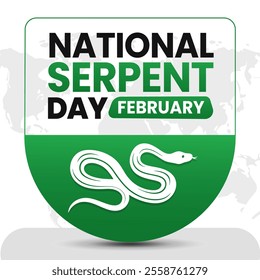 NATIONAL SERPENT DAY social media post Vector Illustration on february