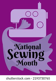 National Sewing Month, idea for poster, banner, flyer or postcard vector illustration