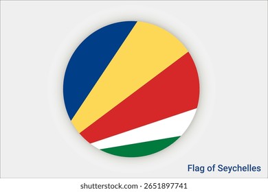 National Seychelles flag. High detailed flag of Seychelles. Africa. 3D illustration.