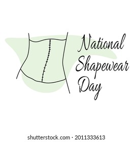 National Shapewear Day, garment silhouette for advertising poster vector illustration