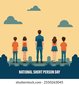 National Short Person Day background. Vector illustration.