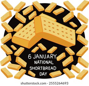 National Walker’s Shortbread day vector illustration. Good for banner, poster, greeting card, party card, invitation, template, advertising, campaign, and social media.