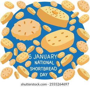 National Walker’s Shortbread day vector illustration. Good for banner, poster, greeting card, party card, invitation, template, advertising, campaign, and social media.