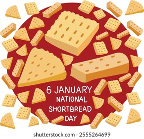 National Walker’s Shortbread day vector illustration. Good for banner, poster, greeting card, party card, invitation, template, advertising, campaign, and social media.