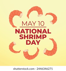 National Shrimp Day design template. shrimp vector design. shrimp image. vector eps 10. flat design. seafood.