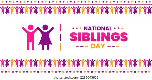 National Siblings Day background or banner design template celebrated in 10 april.