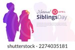 National siblings day celebration. brothers day celebration. minimalist modern design. 10 april. siblings day