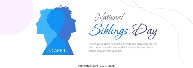 National siblings day celebration. brothers day celebration. minimalist modern design. 10 april. siblings day