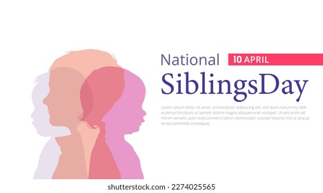 National siblings day celebration. brothers day celebration. minimalist modern design. 10 april. siblings day