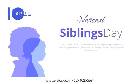 National siblings day celebration. brothers day celebration. minimalist modern design. 10 april. siblings day