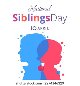 National siblings day celebration. brothers day celebration. minimalist modern design. 10 april. siblings day