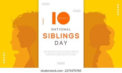 National siblings day celebration. brothers day celebration. minimalist modern design. 10 april. siblings day