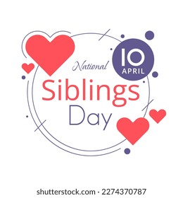 National siblings day celebration. brothers day celebration. minimalist modern design. 10 april. siblings day