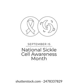 National Sickle Cell Awareness Month line art design. vector line ribbon. continuous line for celebration. eps 10.