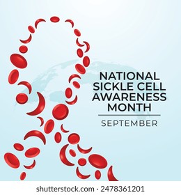 National Sickle Cell Awareness Month. flat design. vector ribbon. good for usage. eps 10.