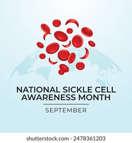 National Sickle Cell Awareness Month. flat design. vector ribbon. good for usage. eps 10.