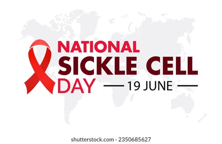 Der National Sickle Cell Day erkennt Schritte in Bildung, Unterstützung und Forschung für eine bessere Zukunft. Sensibilisierung und Hoffnung Vektorgrafik-Banner-Vorlage.