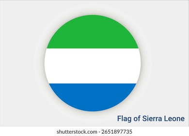 Bandeira nacional da Serra Leoa. Bandeira da Serra Leoa. África. Ilustração em 3D.