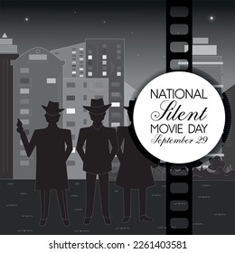 National Silent Movie Day . Design suitable for greeting card poster and banner