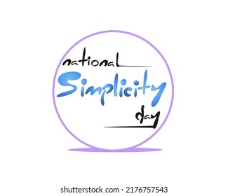 National Simplicity Day Creative Design