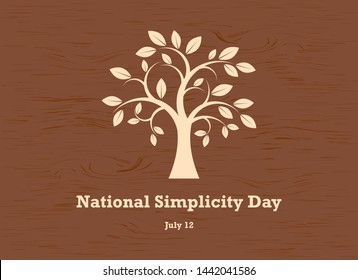 National Simplicity Day Vector. Tree Silhouette Vector. Deciduous Tree Vector.  