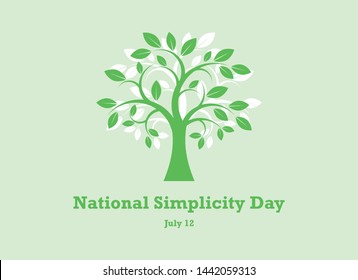 National Simplicity Day vector. Tree silhouette vector. Deciduous Tree vector.  