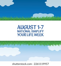 National Simplify your Life Week . Design suitable for greeting card poster and banner