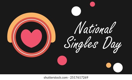 National Singles Day Vektorbanner-Design mit geometrischen Formen und lebendigen Farben auf horizontalem Hintergrund.