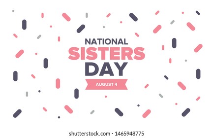 National Sisters Day United States Happy Stock Vector (Royalty Free ...