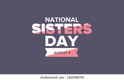 National Sisters Day United States Happy Stock Vector (Royalty Free ...