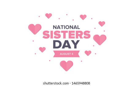 National Sisters Day United States Happy Stock Vector (Royalty Free ...