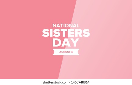 National Sisters Day United States Happy Stock Vector (Royalty Free ...