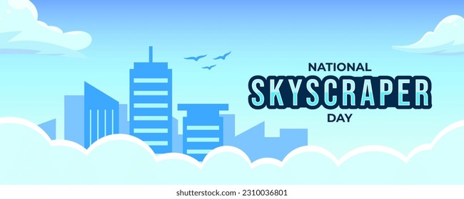 National Skyscraper Day on 03 September Banner Background. Horizontal Banner Template Design. Vector Illustration