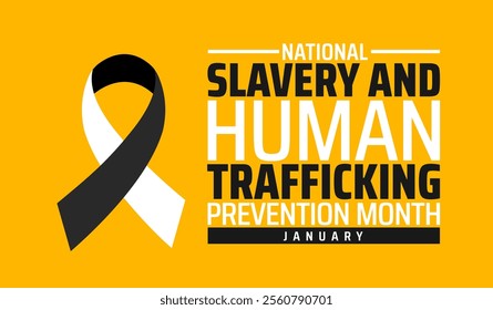 National Slavery and Human Trafficking Prevention Month background, banner or poster design template. observed every year in January. Holiday concept. Use to any Template, card, poster, placard.